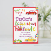 Fahrt mit der Einladungskarte zum Geburtstag (Stehend Vorderseite)