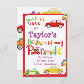 Fahrt mit der Einladungskarte zum Geburtstag (Vorne/Hinten)