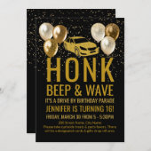 Fahrt mit der Geburtstagsparade Einladung (Vorne/Hinten)