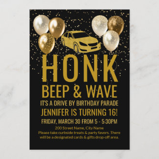 Fahrt mit der Geburtstagsparade Einladung