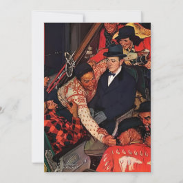 Fahrt mit der Skipiste - Norman Rockwell Feiertagskarte