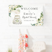 Fahrt mit der weißen Blüte des Brautparty Banner (Insitu)