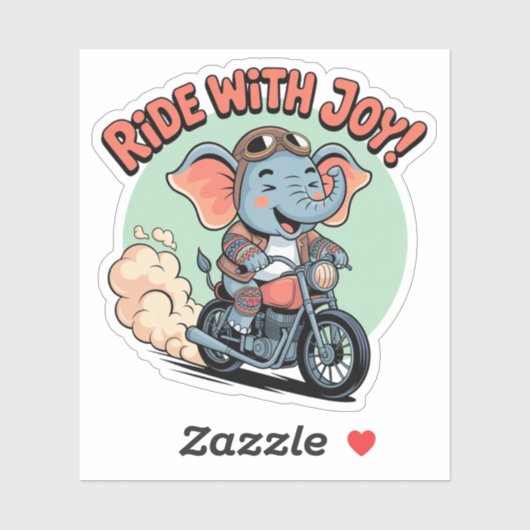 Fahrt mit Freude - Funny Tattooed Elephant Aufkleber (Blatt)