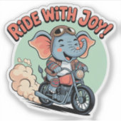 Fahrt mit Freude - Funny Tattooed Elephant Aufkleber (Vorderseite)