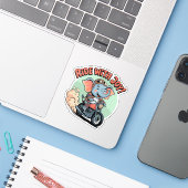 Fahrt mit Freude - Funny Tattooed Elephant Aufkleber (Laptop mit iPhone)