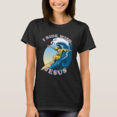 Fahrt mit Jesus | Surfen Jesus Illustration T-Shirt (Vorderseite)