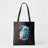 Fahrt mit Jesus | Surfen Jesus Illustration Tasche (Vorderseite)