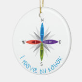 Fahrt mit Kayak Keramik Ornament (Links)