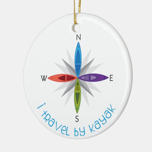 Fahrt mit Kayak Keramik Ornament (Links)