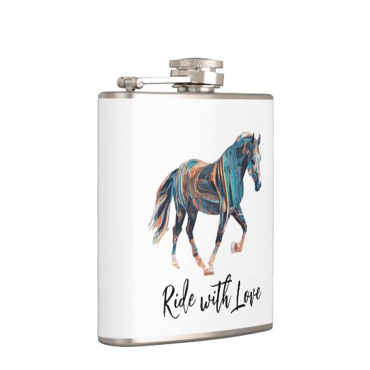Fahrt mit Liebe Vinyl Wrapped Flask Flachmann (Rechts)