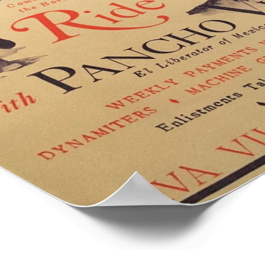 Fahrt mit Pancho Villa Alt Poster (Ecke)