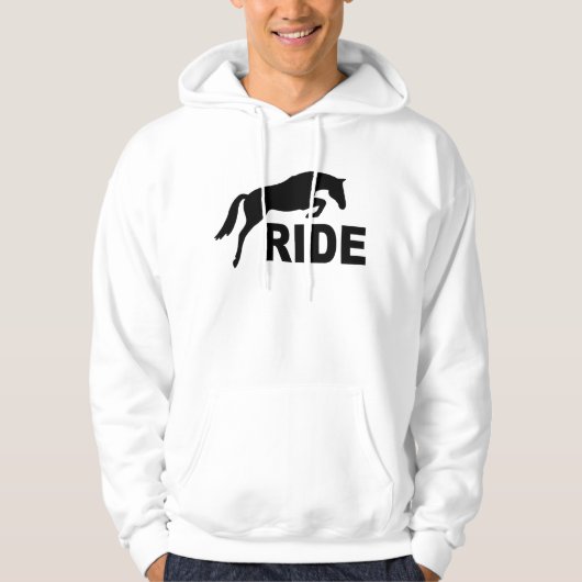 FAHRT mit springendem Pferd (Schwarzes) Hoodie (Vorderseite)