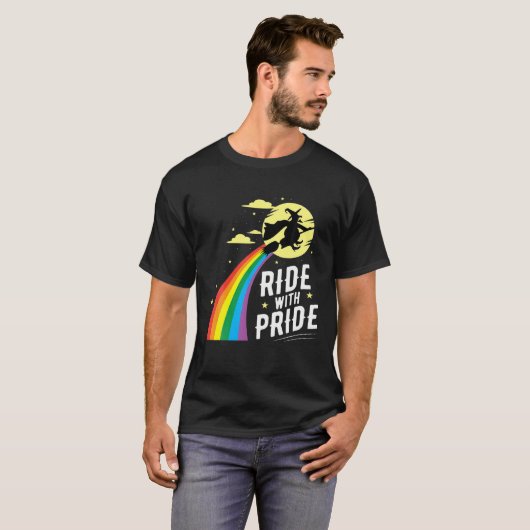 Fahrt mit stolzen LGBT-Schwulen-Lesben-Hexe Hallow T-Shirt (Vorne ganz)