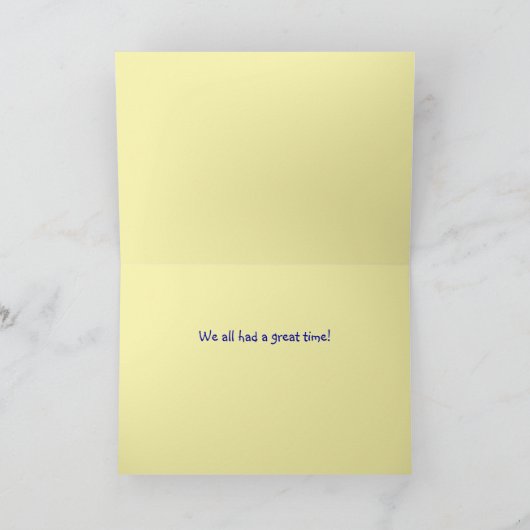 Fahrt mit Tandem Fahrrad Dankeskarte (Innenseite)