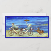 Fahrt mit Tandem Fahrrad Save the Date (Vorderseite)