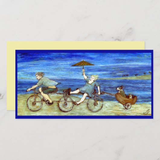 Fahrt mit Tandem Fahrrad Save the Date (Vorne/Hinten)