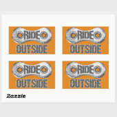 Fahrt nach draußen rechteckiger aufkleber (Blatt)