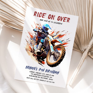 Fahrt über Boy Motocross Racing 7. Geburtstag Einladung