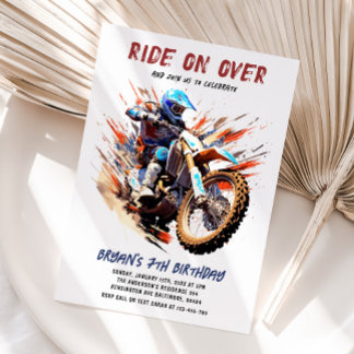 Fahrt über Boy Motocross Racing 7. Geburtstag Einladung