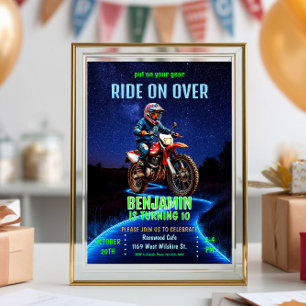 Fahrt über Motocross/Motorrad Thema Geburtstag Einladung
