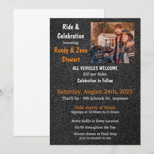 Fahrt und Feiern Einladung (Vorne/Hinten)