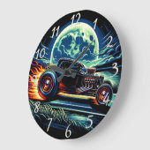 Fahrt unter dem Mondschein in einem klassischen fr Große Wanduhr (Winkel)