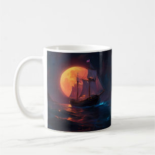 Fahrt unter einem strahlenden Mondlicht Kaffeetasse