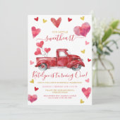Fahrt von Valentine Hearts Geburtstag Einladung (Stehend Vorderseite)