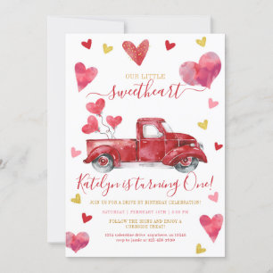 Fahrt von Valentine Hearts Geburtstag Einladung