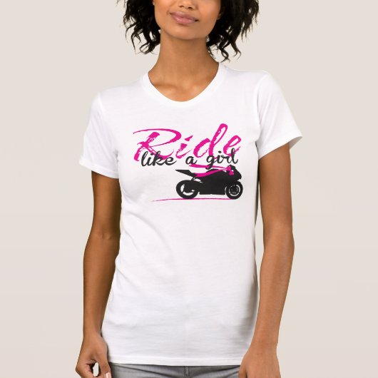 Fahrt wie ein Mädchen - Pink T-Shirt (Vorderseite)
