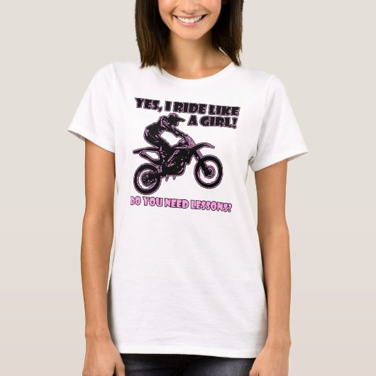 Fahrt wie ein Mädchen-Schmutz-Fahrradmotocross-T - T-Shirt (Vorderseite)