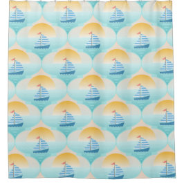 Fahrt zum Beach Sailor Boat Duschvorhang