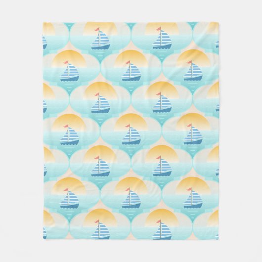 Fahrt zum Beach Sailor Boat Fleecedecke (Vorderseite)