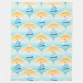 Fahrt zum Beach Sailor Boat Fleecedecke