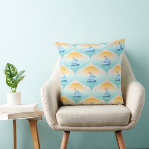Fahrt zum Beach Sailor Boat Kissen