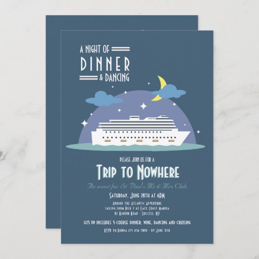 Fahrt zum Nirgendwo Einladung (Vorne/Hinten)