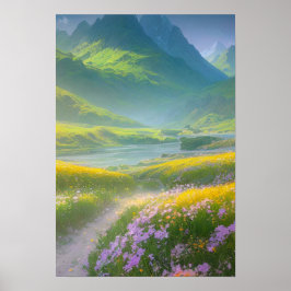 Fahrt zum Rand des Flusses Poster