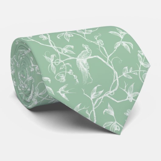 Fahrt zum Schloss Peacock Green Toile Krawatte (Gerollt)