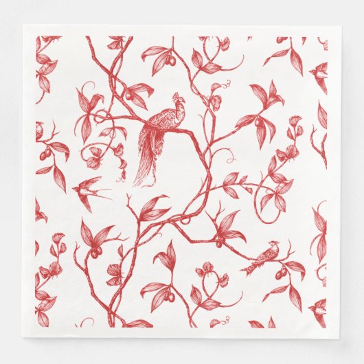 Fahrt zum Schloss Peacock Red Serviette (Vorderseite)