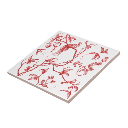 Fahrt zum Schloss Peacock Rote Keramik Tile Fliese (Seite)