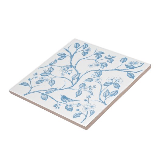Fahrt zum Schloss Warbler Blue Keramik Tile Fliese (Seite)