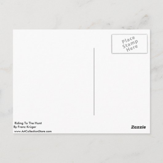 Fahrt zur Jagd durch Franz Krüger Postkarte (Rückseite)