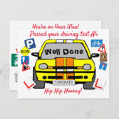 Fahrtest bestanden, Glückwunsch! Postkarte (Vorne/Hinten)