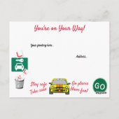 Fahrtest bestanden, Glückwunsch! Postkarte (Rückseite)