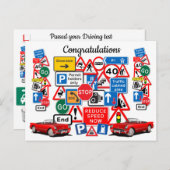 Fahrtest bestanden, Glückwunsch! Postkarte (Vorne/Hinten)