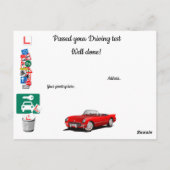 Fahrtest bestanden, Glückwunsch! Postkarte (Rückseite)