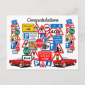 Fahrtest bestanden, Glückwunsch! Postkarte (Vorderseite)