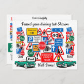 Fahrtest bestanden ~ Herzlichen Glückwunsch! Postkarte (Vorne/Hinten)