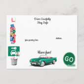 Fahrtest bestanden ~ Herzlichen Glückwunsch! Postkarte (Rückseite)