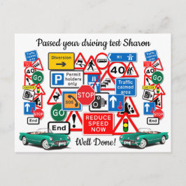 Fahrtest bestanden ~ Herzlichen Glückwunsch! Postkarte